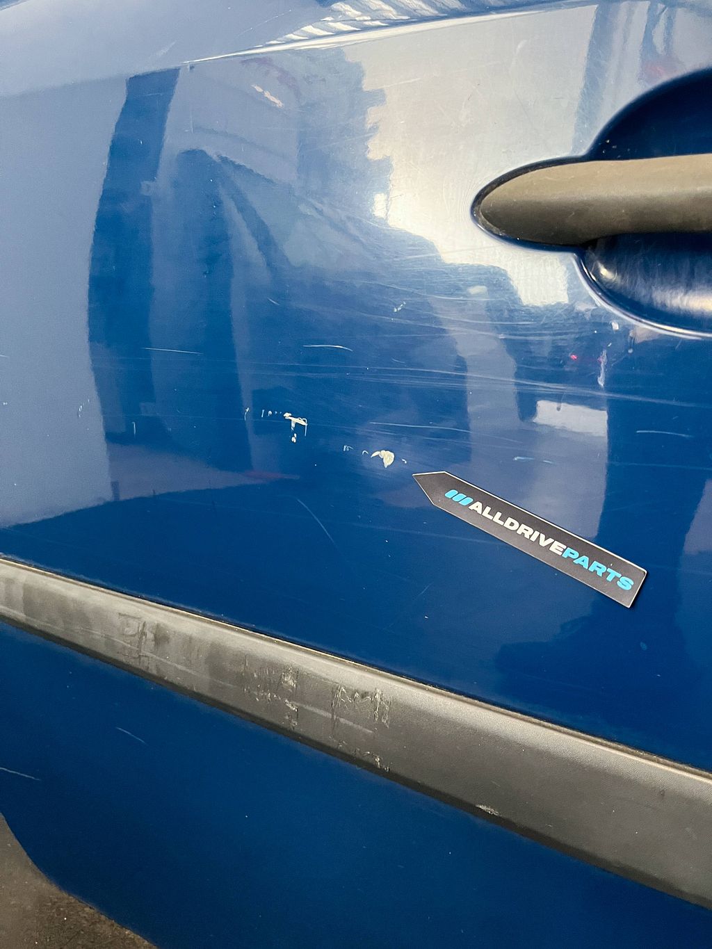 Schuifdeur rechts Renault Kangoo blauw met ruit 821003122R
